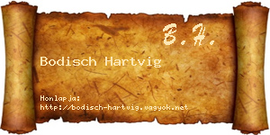 Bodisch Hartvig névjegykártya